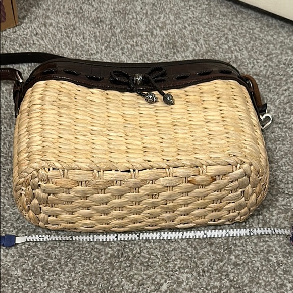 Brighton Woven Wicker Straw & Leather Shoulder Bag Crossbody Purse w/ Dust Bag - Picture 13 of 13